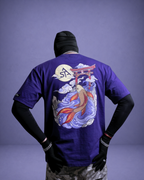 SAINT ARQANE - MOONLIT KOI INDIGO TEE (Back Model)