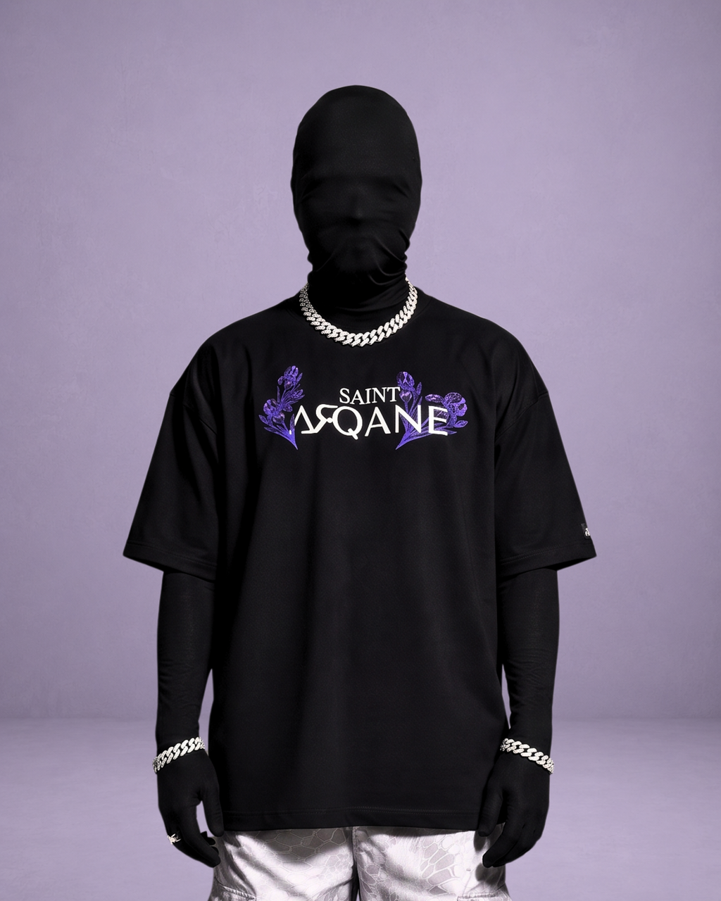 SAINT ARQANE - INFINITE DRAGON BLACK TEE (Front Model)