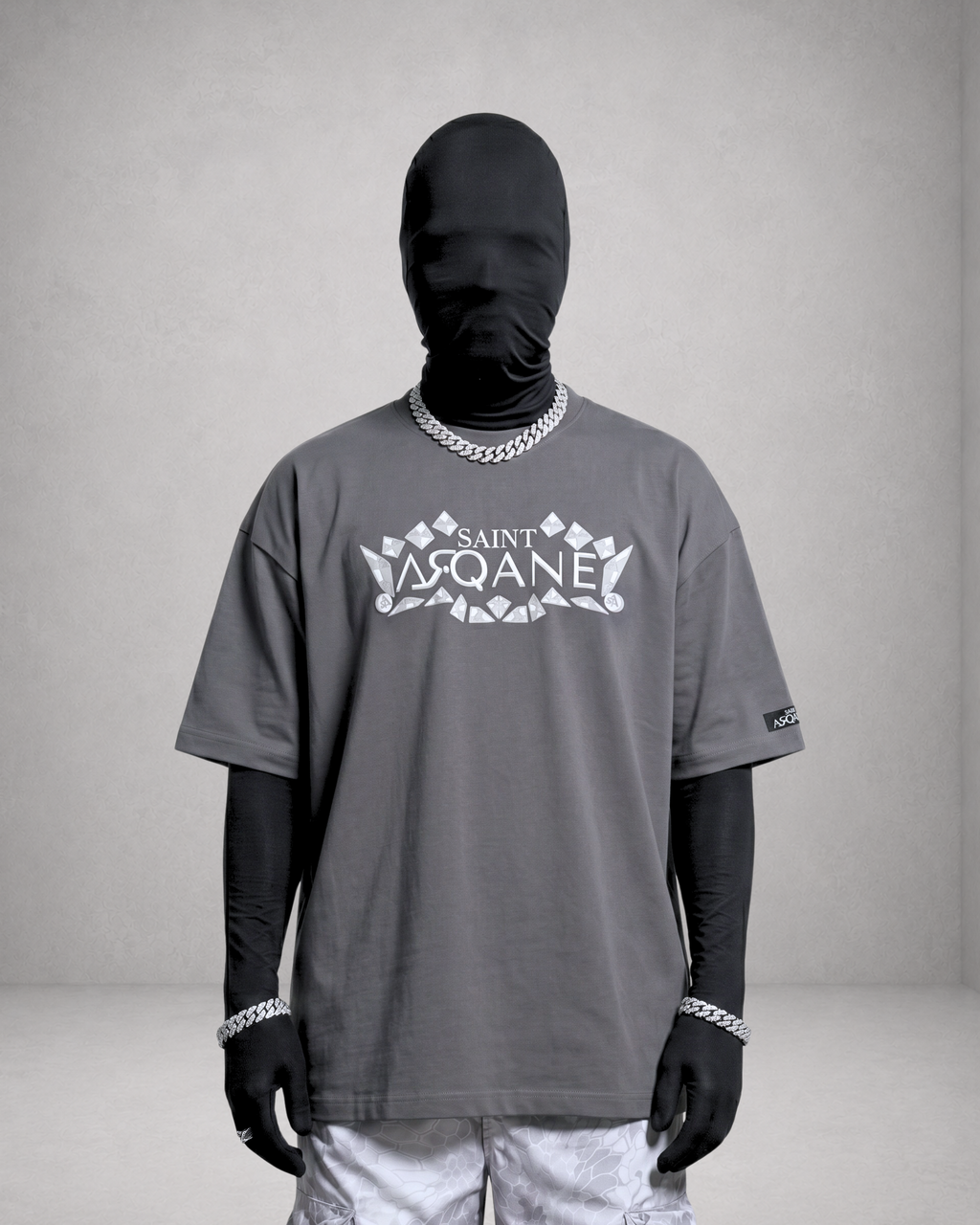 SAINT ARQANE - OPEN SAINT GREY TEE (Front Model)