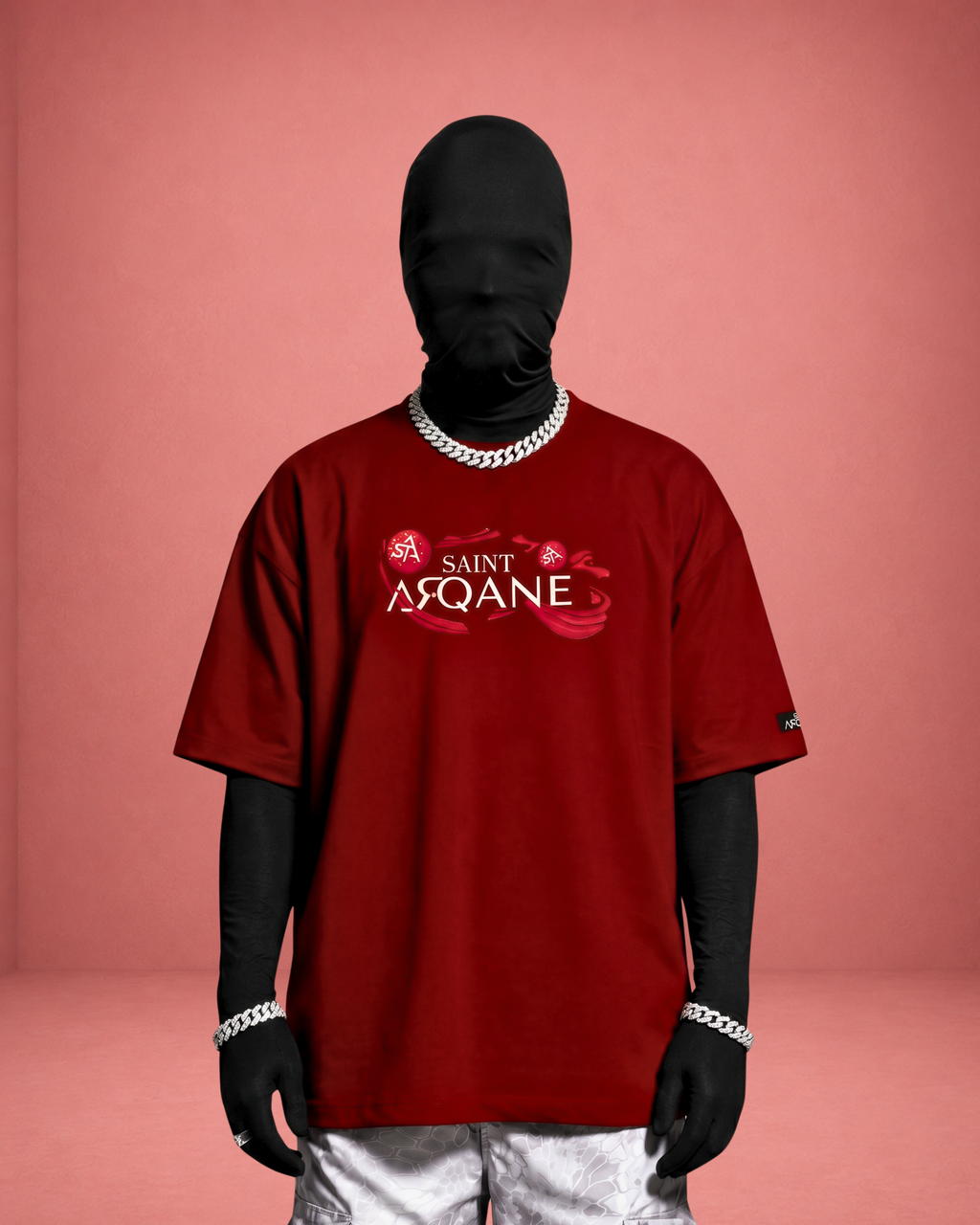 SAINT ARQANE - ONI WINE TEE (Front Model)