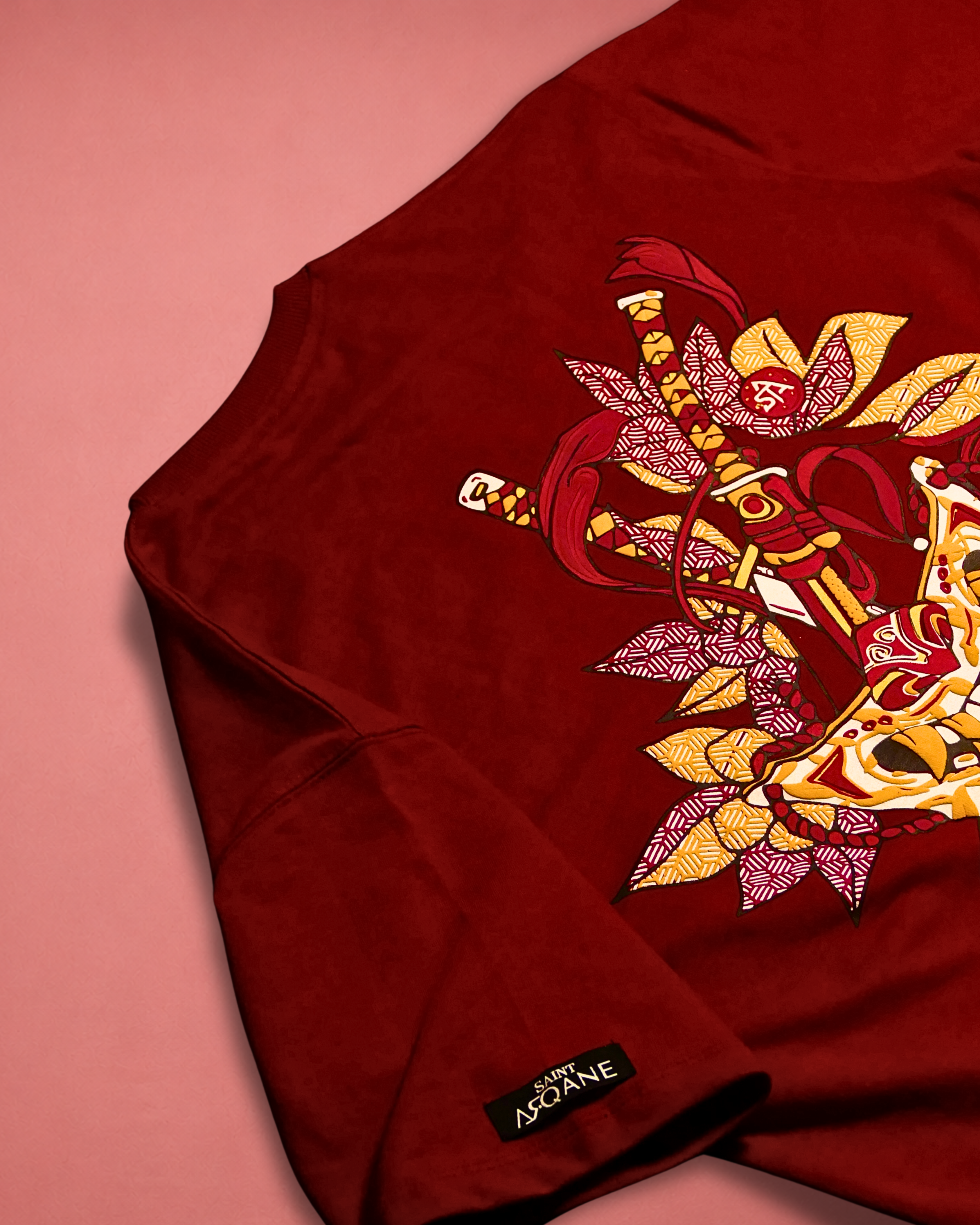 SAINT ARQANE - ONI WINE TEE (Back Close up 1)