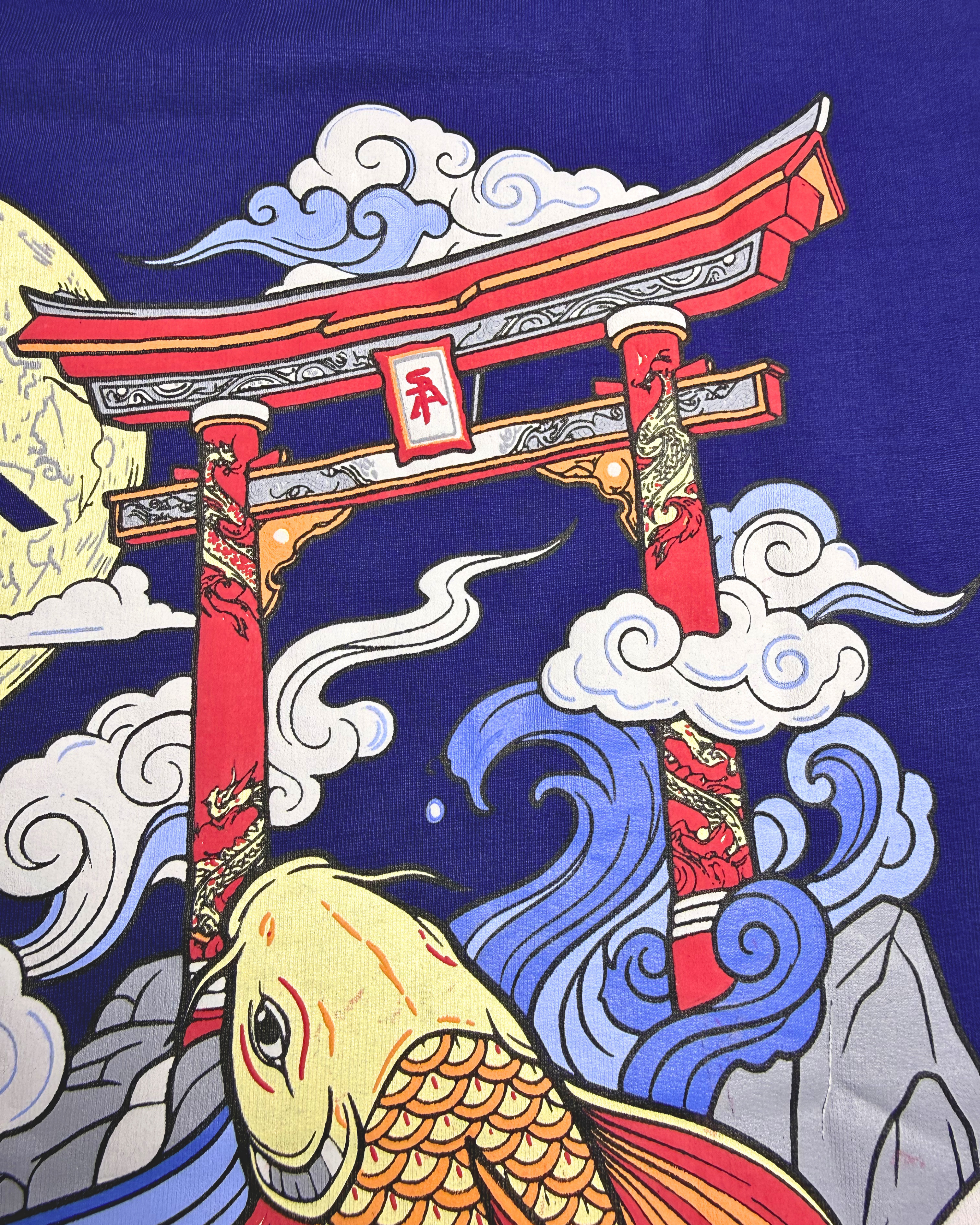SAINT ARQANE - MOONLIT KOI INDIGO TEE (Back Print 2)