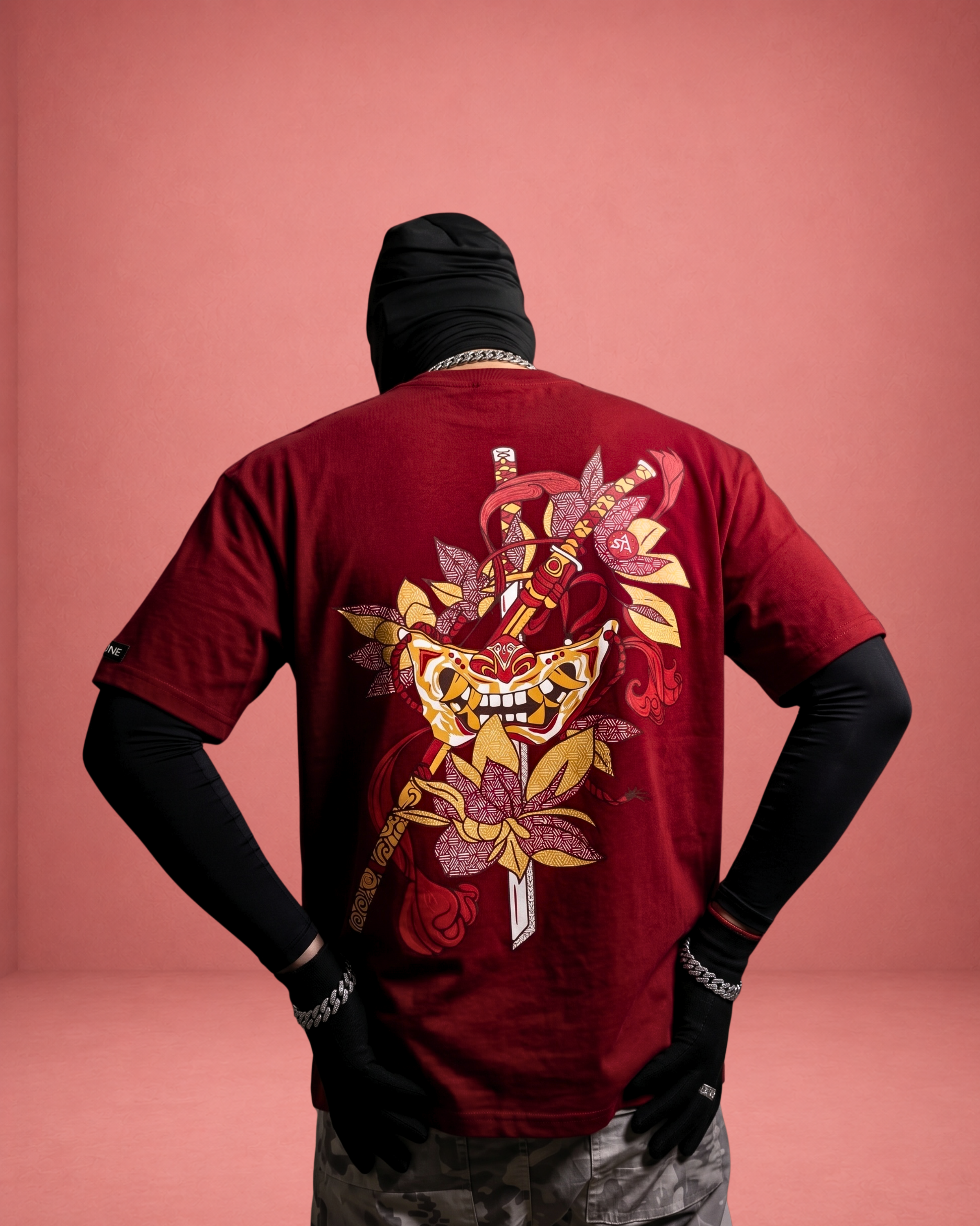 SAINT ARQANE - ONI WINE TEE (Back Model)